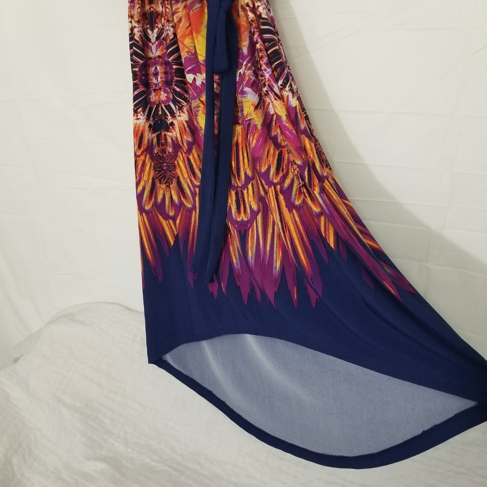 Fenn Wright Manson Womens 4 Sleeveless High-Low Blue Purple Yellow Orange Dress - Picture 6 of 16